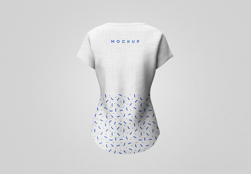 T-Shirt Mockup &ndash; Back View of Minimal Apparel Design with Seamless Pattern for Clothing Presentation