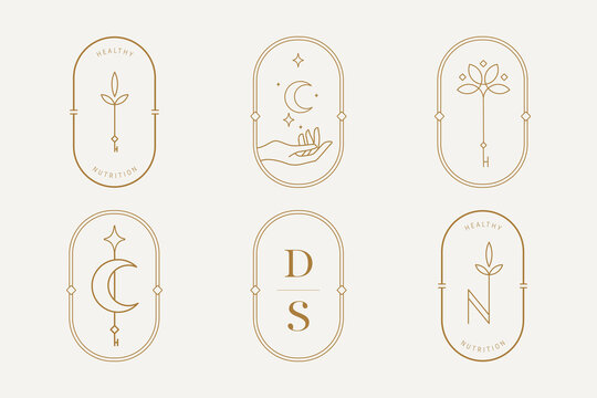Naklejki Letter Logo Set Luxury. Art Deco style logotype design for luxury company branding. Premium identity design. Letter D S