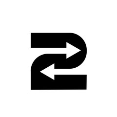 two 2 logo letter monogram minimal modern design template