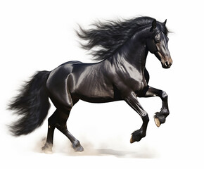 White brown blue spotted horse mane tail hooves an animal is a friend of a person, a pet
