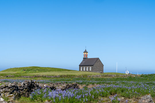 Hvalsneskirkja Christian Church in Iceland on the Reykjanes Peninsula