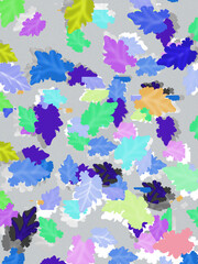 Vivid and dynamic abstract background with colorful florals in a pattern of summer