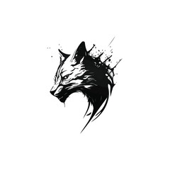 minimalist logo animal angry black and white