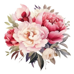 Beautiful Flowers Watercolor Clip Art, Floral Watercolor Illustration, Flowers Clip Art, Flower Bouquet Watercolor Clip Art