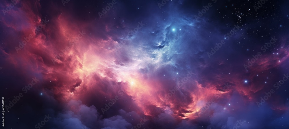 Canvas Prints colorful nebula gas clouds background. generative ai technology.
