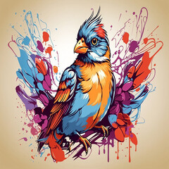 Fototapeta premium parrot on a branch wallpaper and background generated by AI
