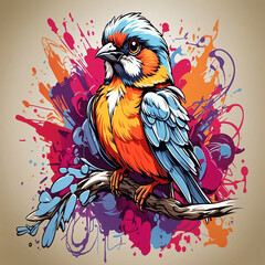 parrot on a branch wallpaper and background generated by AI