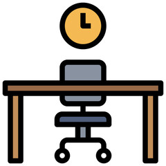 desk line icon,linear,outline,graphic,illustration