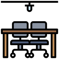 desk line icon,linear,outline,graphic,illustration