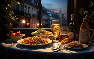 Restaurant food in the Paris. - obrazy, fototapety, plakaty