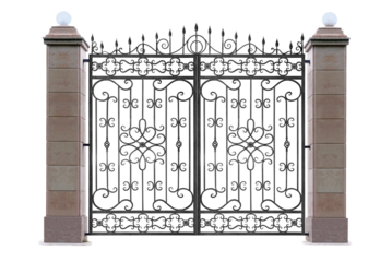 Gate with columns. 4.