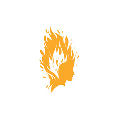 Modern fire logo or icon design, fire logo minimalist design colorful Vector illustration