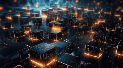 Cryptocurrency and blockchain technology background. Modern financial technologies concept