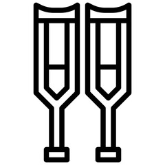 crutch line icon,linear,outline,graphic,illustration