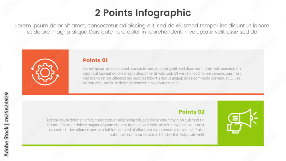 Poster versus or compare and comparison concept for infographic template banner with long rectangle box hor