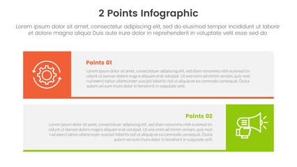 versus or compare and comparison concept for infographic template banner with long rectangle box horizontal with two point list information vector