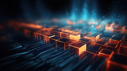 Abstract digital data background. Can be used in the description of network abilities, technological processes, digital storages, science, education, etc.