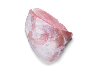 raw whole pork ham piece from above with a semitransparent shadow
