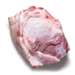 raw whole pork garter piece from above with a semitransparent shadow