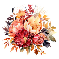 Beautiful Flowers Watercolor Clip Art, Floral Watercolor Illustration, Flowers Clip Art, Flowers Bouquet Watercolor Clip Art