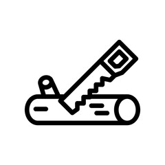 sawing line icon illustration vector graphic. Simple element illustration vector graphic, suitable for app, websites, and presentations isolated on white background