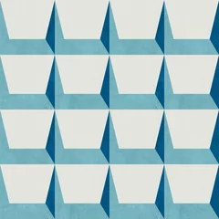 Stof per meter seamless pattern with stars, Portuguese glazed tiles. Oriental Tiles. Vibrant Illustration of Azulejo Portuguese Tiles © Khang
