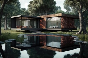 3d render of luxurious mansion a dreamy house generative ai