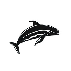 Vector whale fish silhouette vector hand drawn