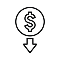 Fototapeta premium Cost icon. Line, outline symbol.