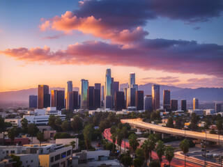 Fototapeta premium sunset city in california