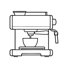 Coffee machine for coffee beverage in linear style icon. Vector illustration