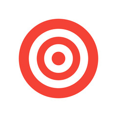 Red target icon. Business or marketing goal sign isolated on white background. Vector illustration