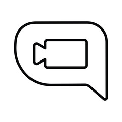Video Conversation icon. Line, outline design.