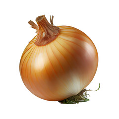 Whole yellow onion, with its characteristic pungent flavor and aroma, essential in cooking, isolated on a white background Ai generated image
