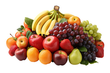 Plakat a realistic portrait of mix fruits in a basket isolated on white background PNG