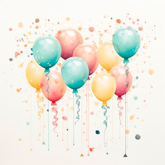 greeting card with balloons, design background, wallpaper for the desktop 
