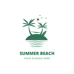 Fototapeta premium Summer beach logo design vector