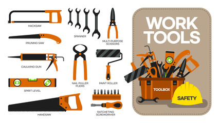 Toolboxes and tool sets for the work
