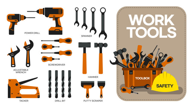 Toolboxes and tool sets for the work