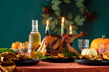 Thanksgiving dinner table setting