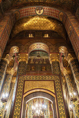 Fototapeta na wymiar Interior of medieval Orthodox monastery Curtea de Arges, Romania