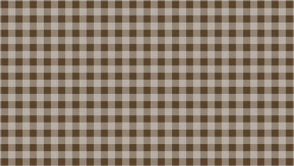 Brown and white plaid fabric texture as a background