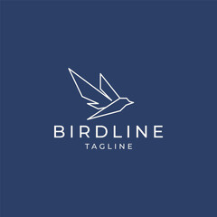 Bird line art logo icon design template