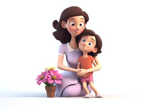 3D illustration mother day render surprise