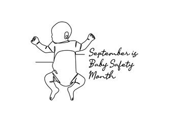 line art of baby safety month good for baby safety month celebrate. line art. illustration.