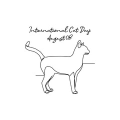 line art of international cat day good for international cat day celebrate. line art. illustration.