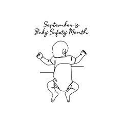 line art of baby safety month good for baby safety month celebrate. line art. illustration.