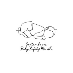 line art of baby safety month good for baby safety month celebrate. line art. illustration.