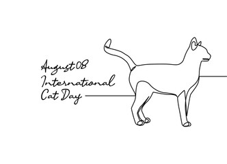 line art of international cat day good for international cat day celebrate. line art. illustration.