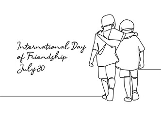 line art of international day of friendship good for international day of friendship celebrate. line art. illustration.